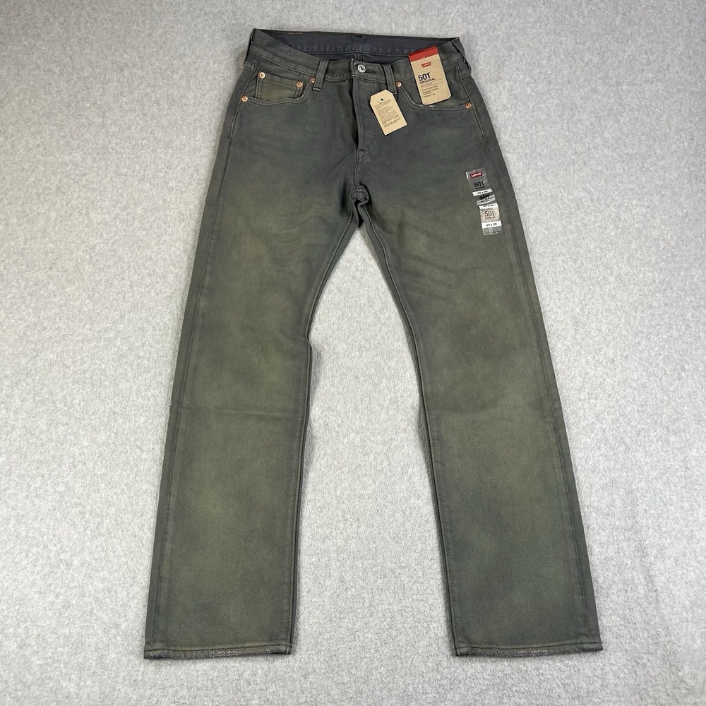 Levis 501 Jeans Faded Green Mens 29x30 Straight Denim Pants